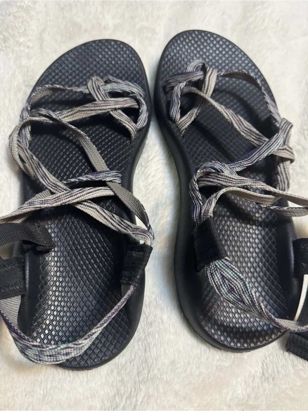 Vibram Black Sandals with Gray Straps